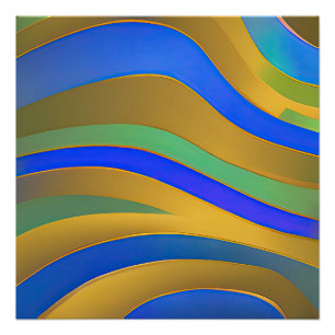 Abstract Seascape Fractured Waves 25 Poster