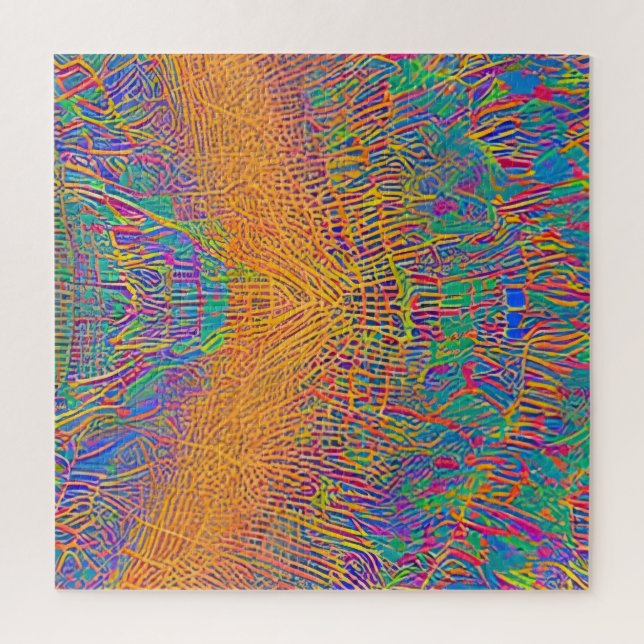 Abstract Seascape Fractured Waves 27 Jigsaw Puzzle (Vertical)