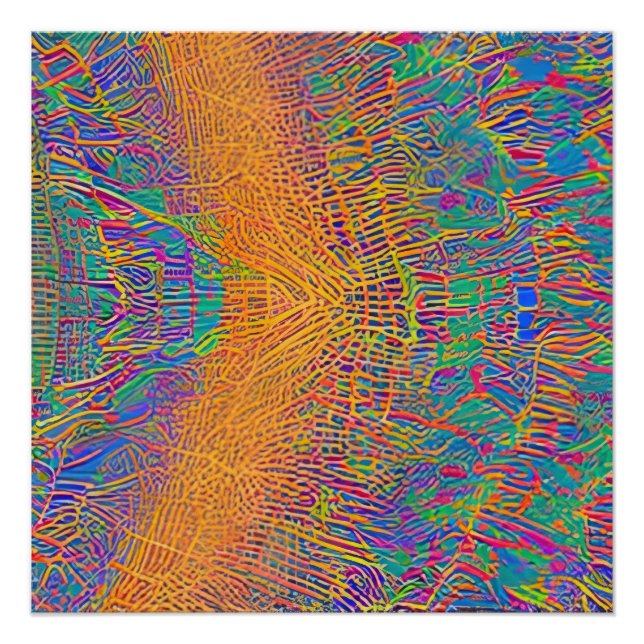 Abstract Seascape Fractured Waves 27 Poster (Front)