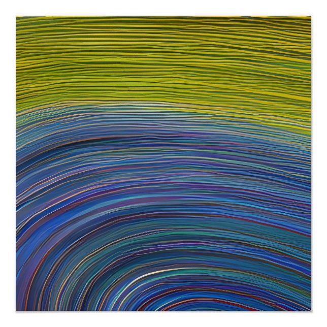 Abstract Seascape Fractured Waves 34 Poster (Front)