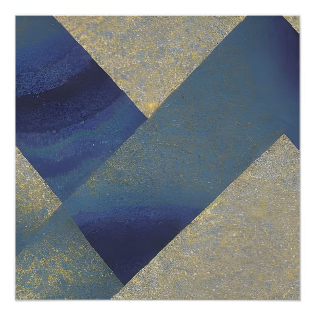 Abstract Seascape Fractured Zig Zag Waves 09 Poster (Front)