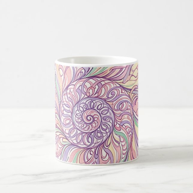 Abstract Seashell Spiral Ink Flow Coffee Mug (Center)