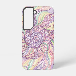 Abstract Seashell Spiral Pastel Ink Samsung Cases