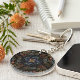 Abstract Seashells Key Ring