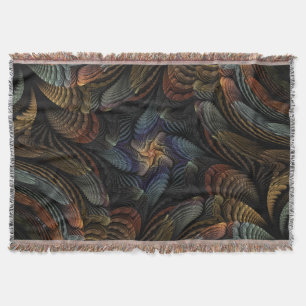 Abstract Seashells Throw Blanket