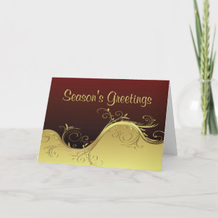 Abstract Season's Greetings Gold Holiday Card