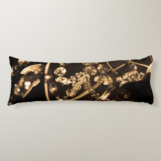  Abstract Sepia Crystal Chandelier  Body Cushion (Front)