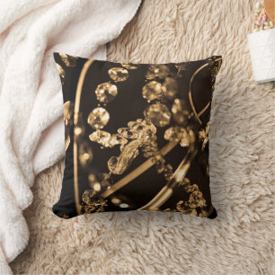  Abstract Sepia Crystal Chandelier  Cushion
