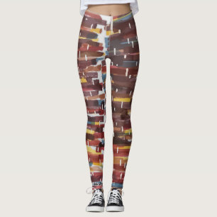 Abstract Sepia Leggings