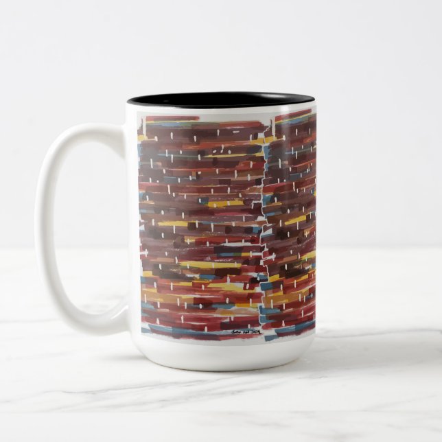 Abstract Sepia Two-Tone Coffee Mug (Left)