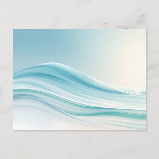 Abstract Serene Ocean Waves with Smooth Blues  Postcard (Front)