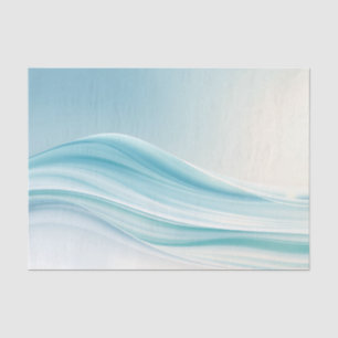 Abstract Serene Ocean Waves with Smooth Blues Tissue Paper