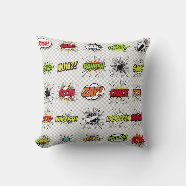 abstract set of pop art objects on a special backg cushion (Front)