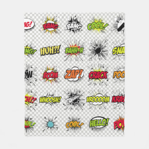 abstract set of pop art objects on a special backg fleece blanket