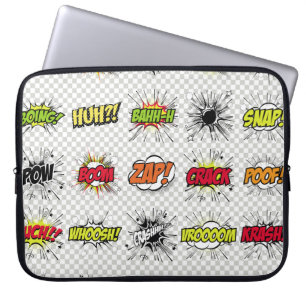 abstract set of pop art objects on a special backg laptop sleeve