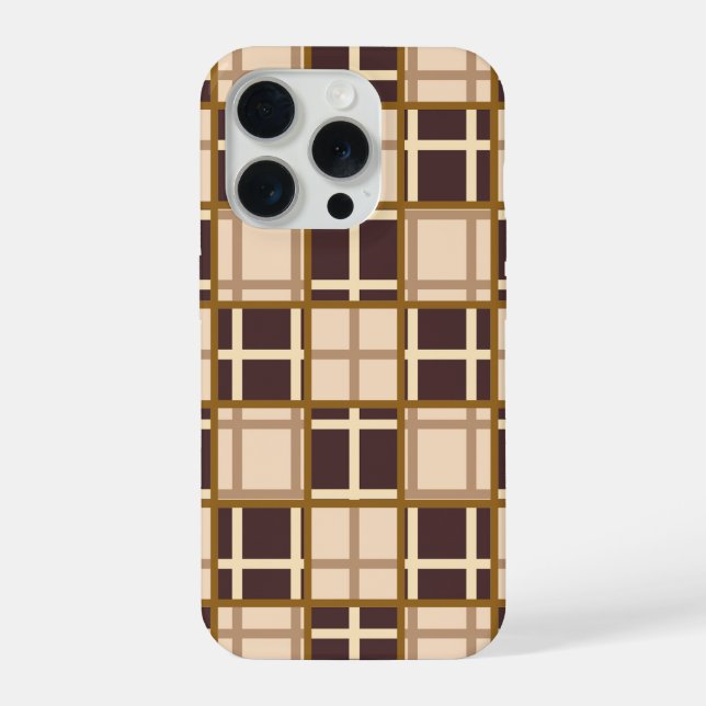 Abstract Shades of Brown iPhone 15 Pro Case (Back)