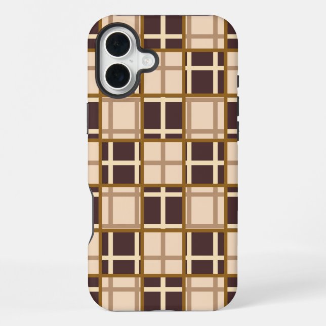 Abstract Shades of Brown iPhone 16 Plus Case (Back)