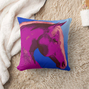 Abstract Shades Of Pink Horse Art Cushion