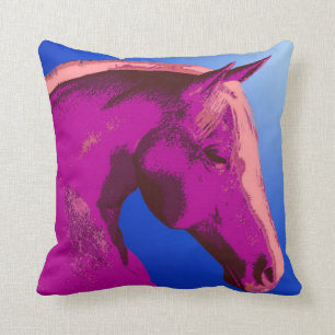 Abstract Shades Of Pink Horse Art Cushion
