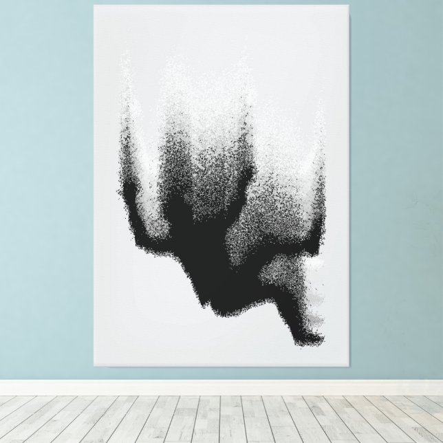 Abstract Shadowfall: Fluid Silhouette Canvas Print (Insitu(Wood Floor))