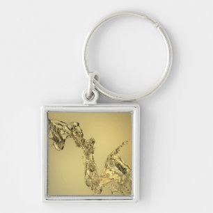 Abstract Shape Formed by Splashing Water Key Ring