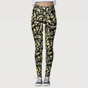 Abstract Shapes 180318 - Shiny Gold Leggings