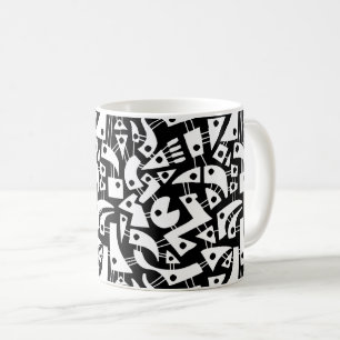 Abstract Shapes 180318 - White on Black Coffee Mug