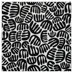 Abstract Shapes 301122 - Black on White Fabric