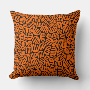 Abstract Shapes 301122 - Orange on Black Cushion