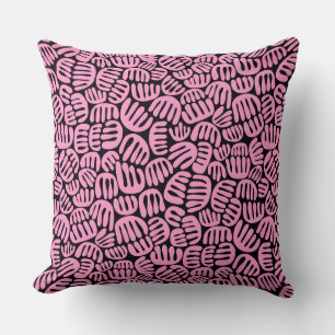 Abstract Shapes 301122 - Pink on Black Cushion