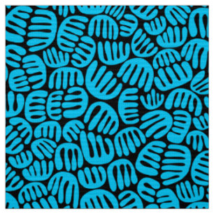 Abstract Shapes 301122 - Sky Blue on Black Fabric