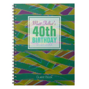 Abstract Shapes 40th Birthday Guest Book 5a