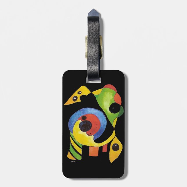 Abstract Shapes and Bold Colours Luggage Tag (Back Vertical)