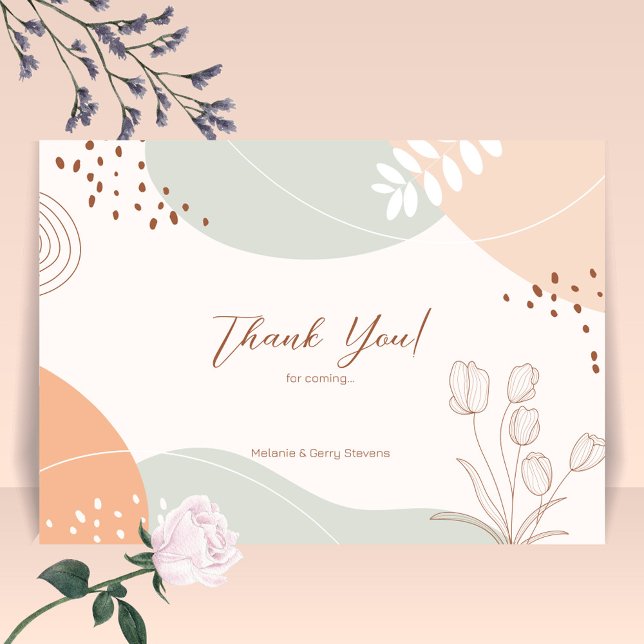 Abstract shapes and flowers Thank You Card (Creator Uploaded)