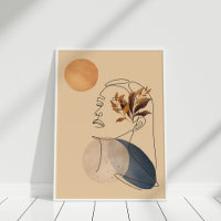 Abstract Shapes and Line Art Face