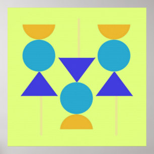 abstract shapes art poster