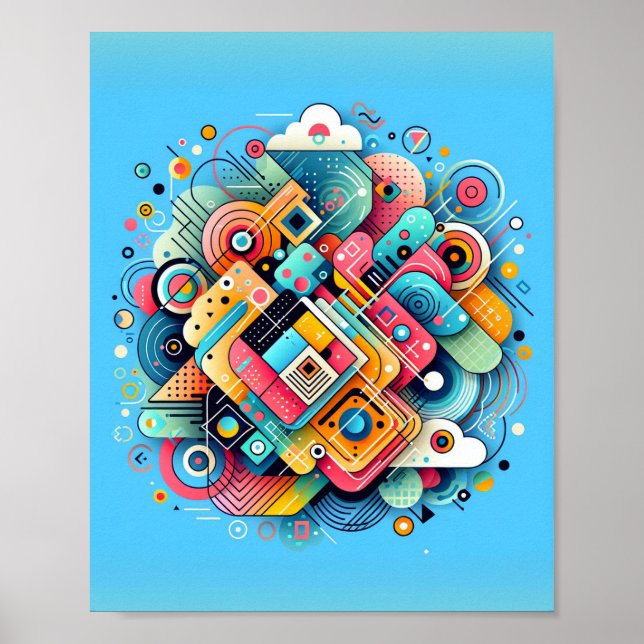 Abstract Shapes Art Poster (Front)