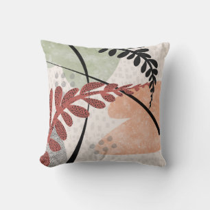  abstract shapes bold stylised leaf design pattern cushion