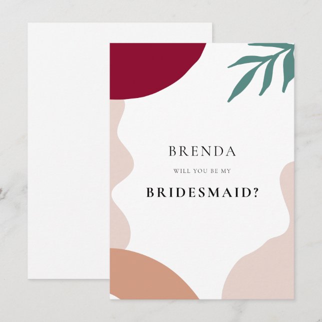 Abstract shapes Bridesmaid proposal card (Front/Back)