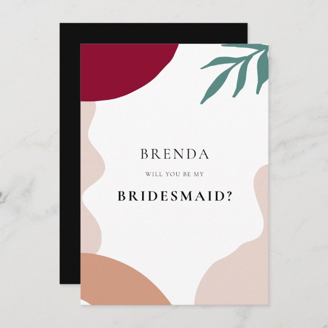 Abstract shapes Bridesmaid proposal card (Front/Back)
