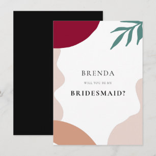 Abstract shapes Bridesmaid proposal card