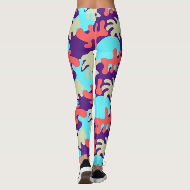 Abstract Shapes Choose your Colour Yoga Leggings (Back)