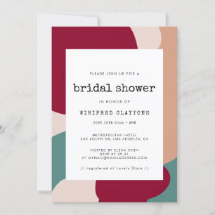 Abstract shapes contemporary Bridal shower Invitation