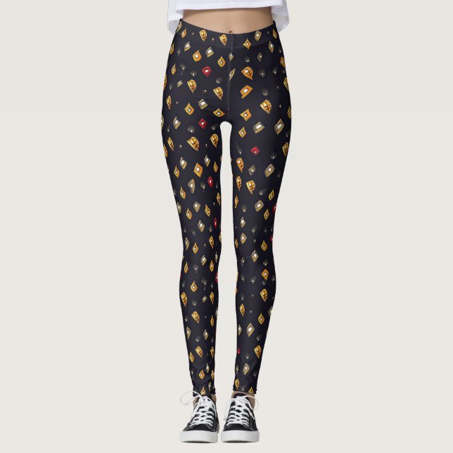 Abstract Shapes Dark Pattern Leggings (Front)