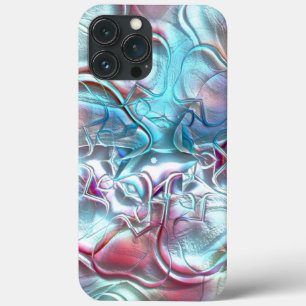 Abstract shapes in glass overlaid on sandy texture iPhone 13 pro max case