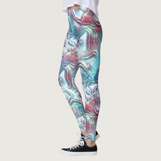 Abstract shapes in glass overlaid on sandy texture leggings (Left)