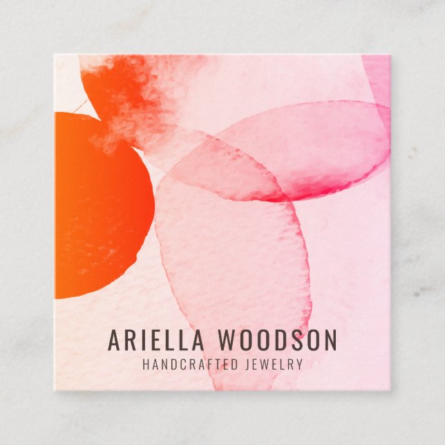 Abstract Shapes Jewellery Designer Chic  Square Business Card (Front)
