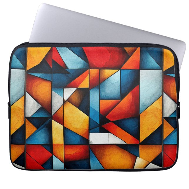 Abstract shapes laptop sleeve (Front)