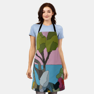 Abstract Shapes, Matisse Style, add text, Apron