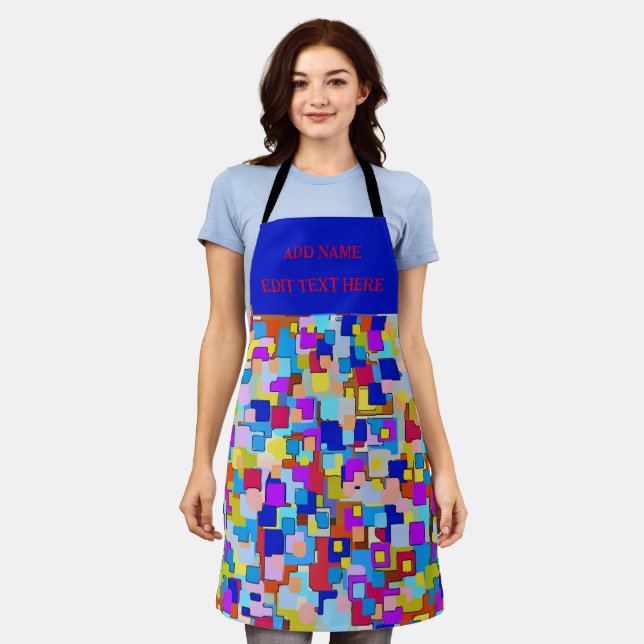 Abstract Shapes, Matisse Style, add text, Apron (Worn)